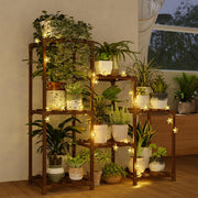 Bamworld front view three-tier plant stand showing overall height and design benefit