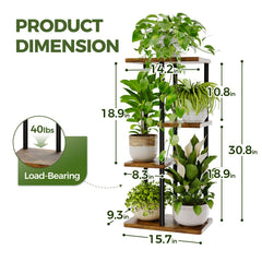 Bamworld plant stand close-up of metal pipe joints showing sturdy construction and durability