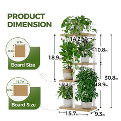Bamworld corner plant stand styled in living room maximizing space and enhancing decor benefit