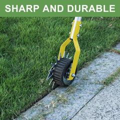 BARAYSTUS serrated blade close-up showing sharp edge for clean grass cuts