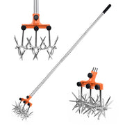 BARAYSTUS front view of tiller showing full tool and benefits for easy lawn prep