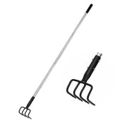 BARAYSTUS front view showing 4-tine head and long handle, durable design benefit