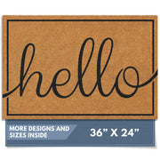 Barnyard Designs front view of Hello mat showing welcome design and curb appeal