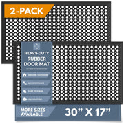 Barnyard Designs front view of two mats showing durable construction and organized entry protection