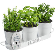 Barnyard Designs front view of three white planter boxes showing tidy farmhouse style