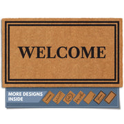 Barnyard Designs front view welcome coir mat shows classic style and curb appeal