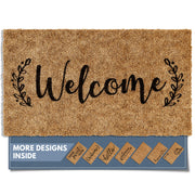 Barnyard Designs front view of welcome mat, enhances curb appeal