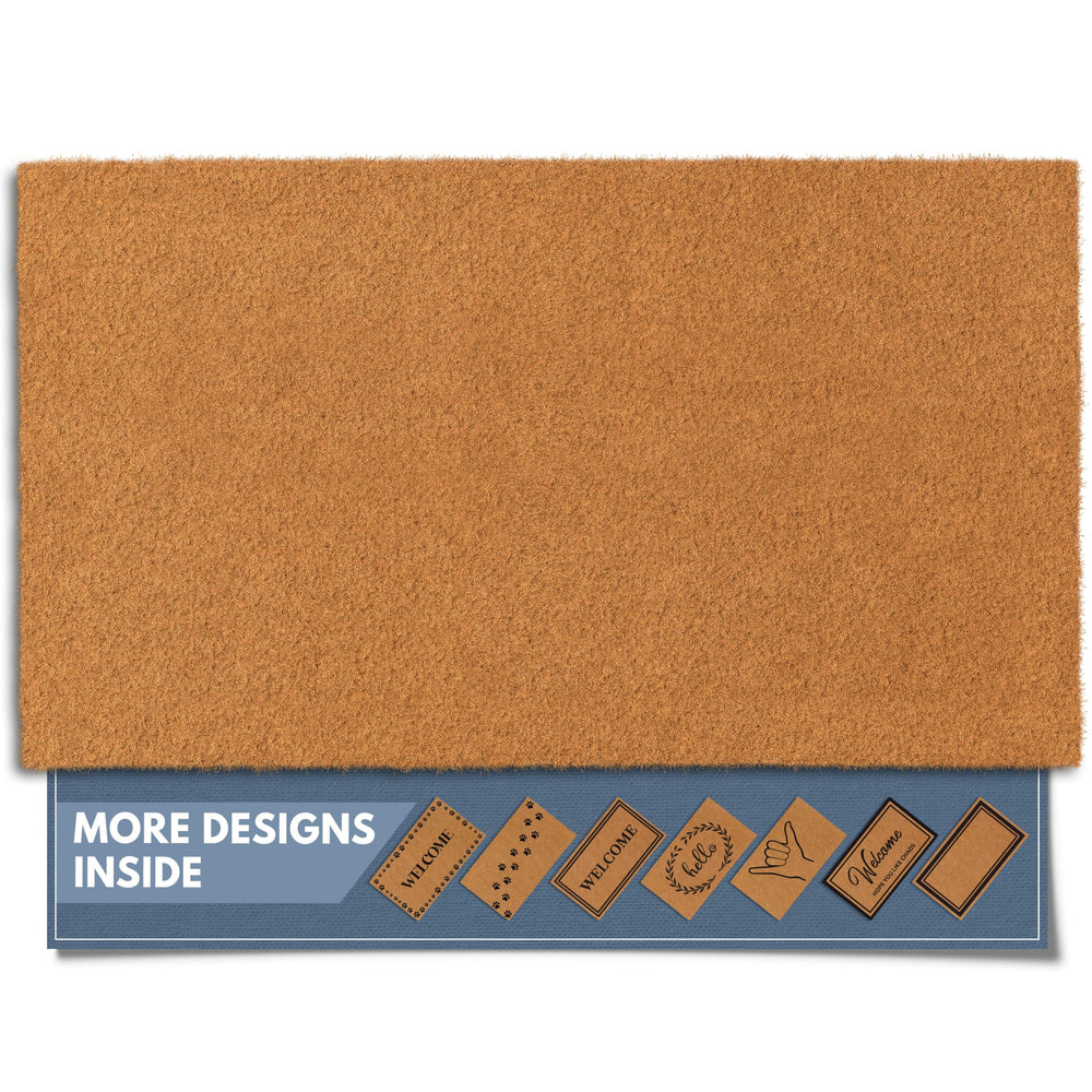 Barnyard Designs front view showing plain brown coir mat, durable entry protection