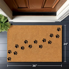 Barnyard Designs doormat with shoes to show 24x36 size and coverage
