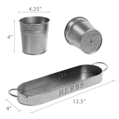 Barnyard Designs trio of pots planted with herbs for easy kitchen access