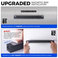 Barrina magnetic mount detail demonstrating easy attachment and flexible placement