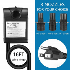 BARST three nozzle attachments displayed for customizable spray patterns