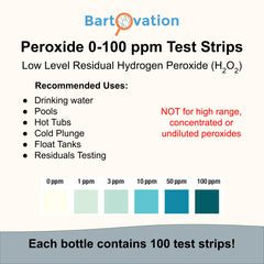 Bartovation close-up of a test strip tip showing blue color development for quick readings