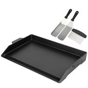 BBQ Future front view griddle fitted on gas grill for even family cooking