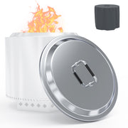 BBQ-PLUS front view of 27 inch stainless lid showing fit and protection
