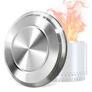 BBQCuker front view of lid showing protective cover and durable stainless steel benefit
