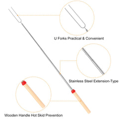 BBQStyle collapsed telescoping fork compact for easy storage and travel
