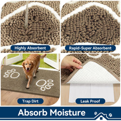 Bcoimo mat in doorway catching muddy paws and keeping floors clean