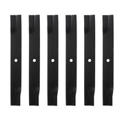 BCQNXX front view of six high-lift blades showing complete pack and labeling for dependable replacement
