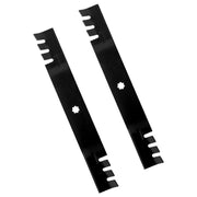 BCQNXX front view of two mulching blades showing fit and finish benefits