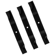 BCQNXX front view of three high-lift blades showing full length and shape for clear replacement