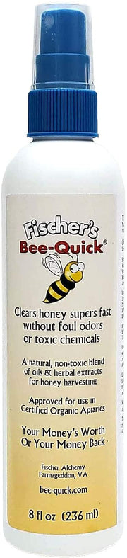 Bee-Quick front label spray bottle showing organic formula benefit