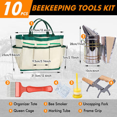 BeeCastle smoker metal shield close-up protecting hands and clothing