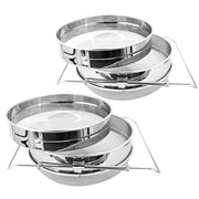 BEEKNOWS front view double sieve strainer showing full bowl and frame for efficient filtering