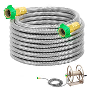 Beeplove front view showing hose coiled and packaging, highlights compact convenience