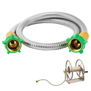 Beeplove front view of 3ft stainless leader hose for tidy connections