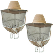 BeeQuestify front view hat showing brim and veil for clear protection