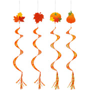 Beeveer front view of four fall windsocks showing bright seasonal benefit