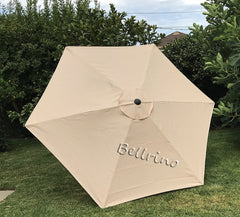BELLRINO beige canopy front view showing restored patio look and shade