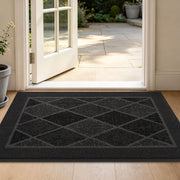 BEQHAUSE front view of dark grey entry mat protecting floors