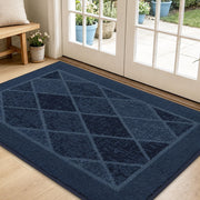 BEQHAUSE front view mat in navy blue showing floor protection benefit