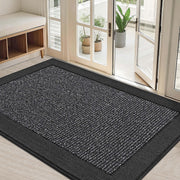 BEQHAUSE front-facing charcoal mat protecting indoor floor