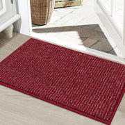 BEQHAUSE front-facing red mat showing full 24x36 coverage and neat appearance