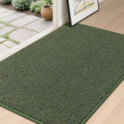 BEQHAUSE front view of green door mat showing size and clean look