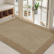 BEQHAUSE front view beige entry mat showing full size and neutral style benefit