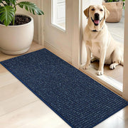 BEQHAUSE front view blue door mat showing full design and benefit of curb appeal