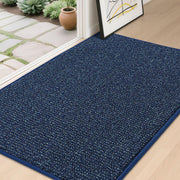 BEQHAUSE front view blue entry mat capturing dirt and moisture