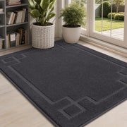 BEQHAUSE front view dark grey mat protecting floor
