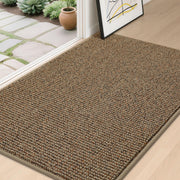 BEQHAUSE front view full-size beige mat showing clean entry protection