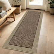 BEQHAUSE front view taupe runner showing full length and clean entry benefit