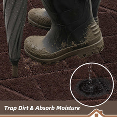 BEQHAUSE close-up of dense polyester yarn texture for strong dirt capture and absorbency