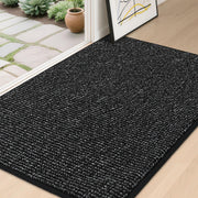 BEQHAUSE front view of folded door mat showing size and color benefit