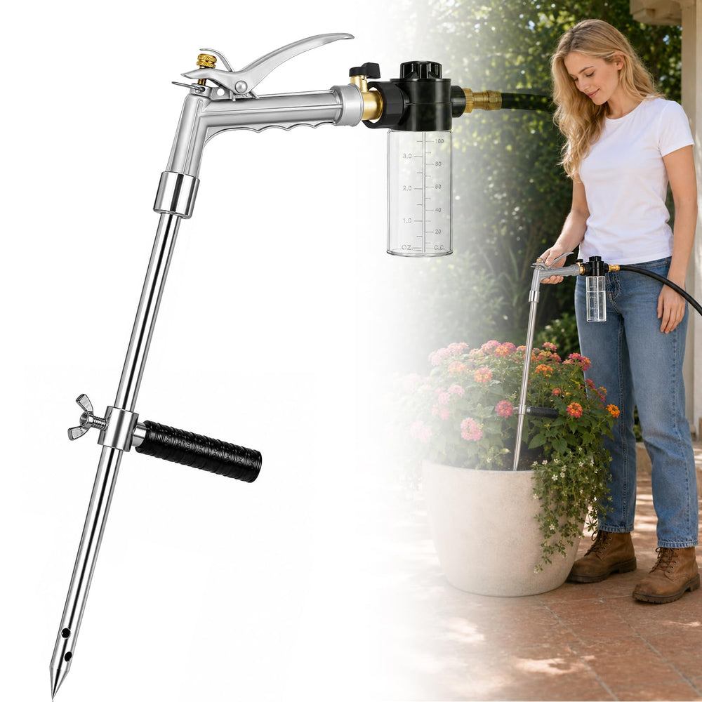 Beseetop front view showing spike and ergonomic handle for steady control