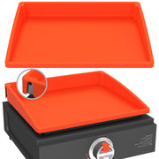 BESSIO front view of orange 17in griddle mat showing exact fit and protection