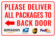 Bestylez front view sign showing arrow and clear delivery instruction benefit
