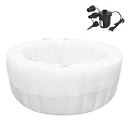 Besutosera front view showing creamy marshmallow tub and quick-inflate pump for fast setup